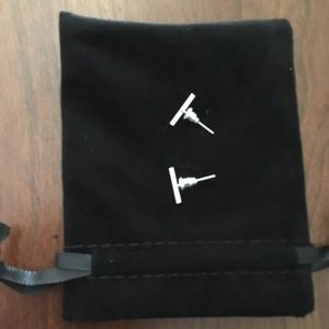 Brand new silver tone bar earrings